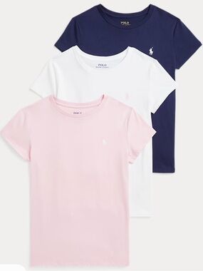 POLO Ralph Lauren Baby Girls Infant Toddler T-Shirt Pack Tee 4T Navy Pink White